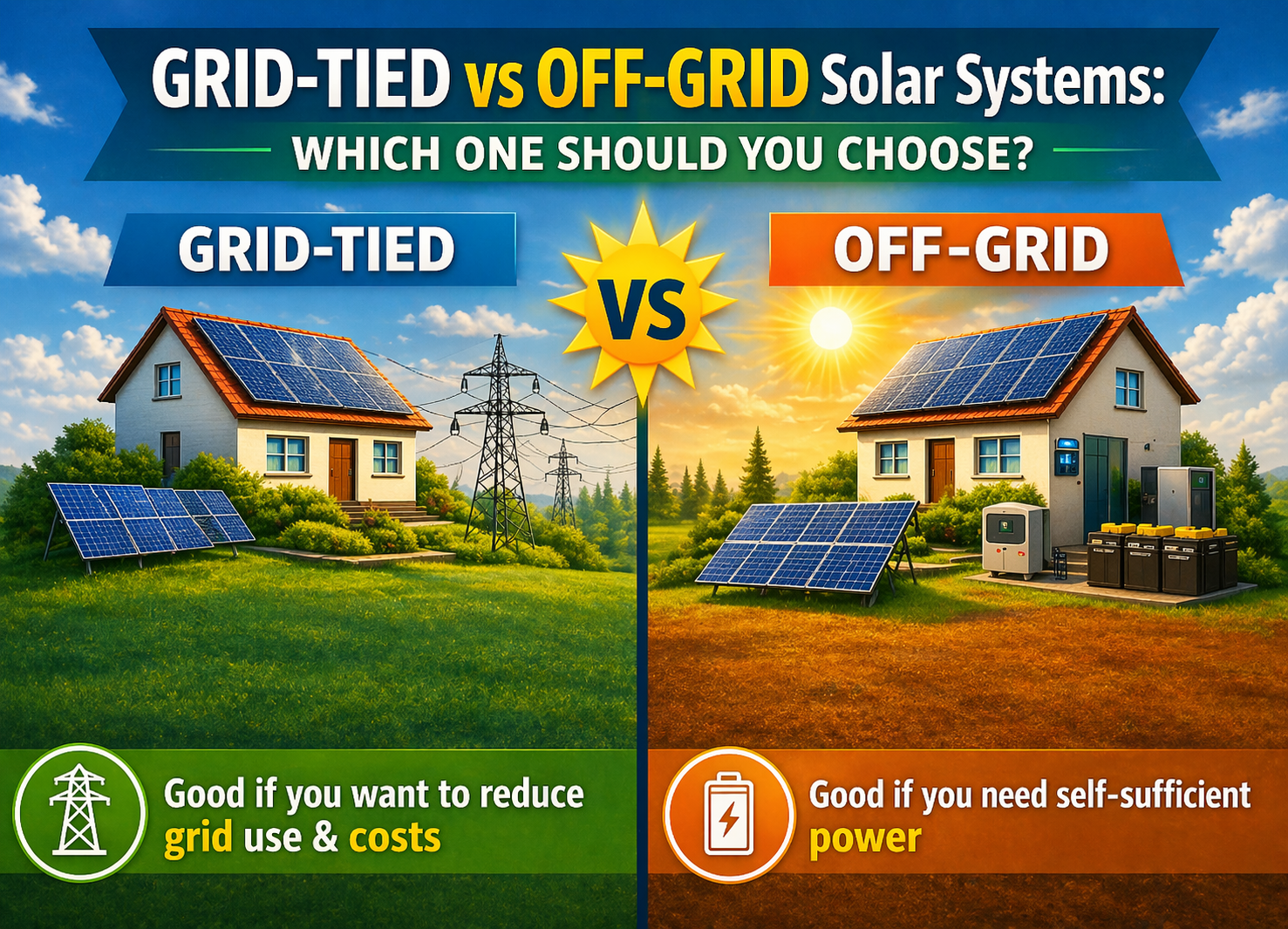 Grid-Tied vs Off-Grid Solar Systems: Which One Should You Choose?
